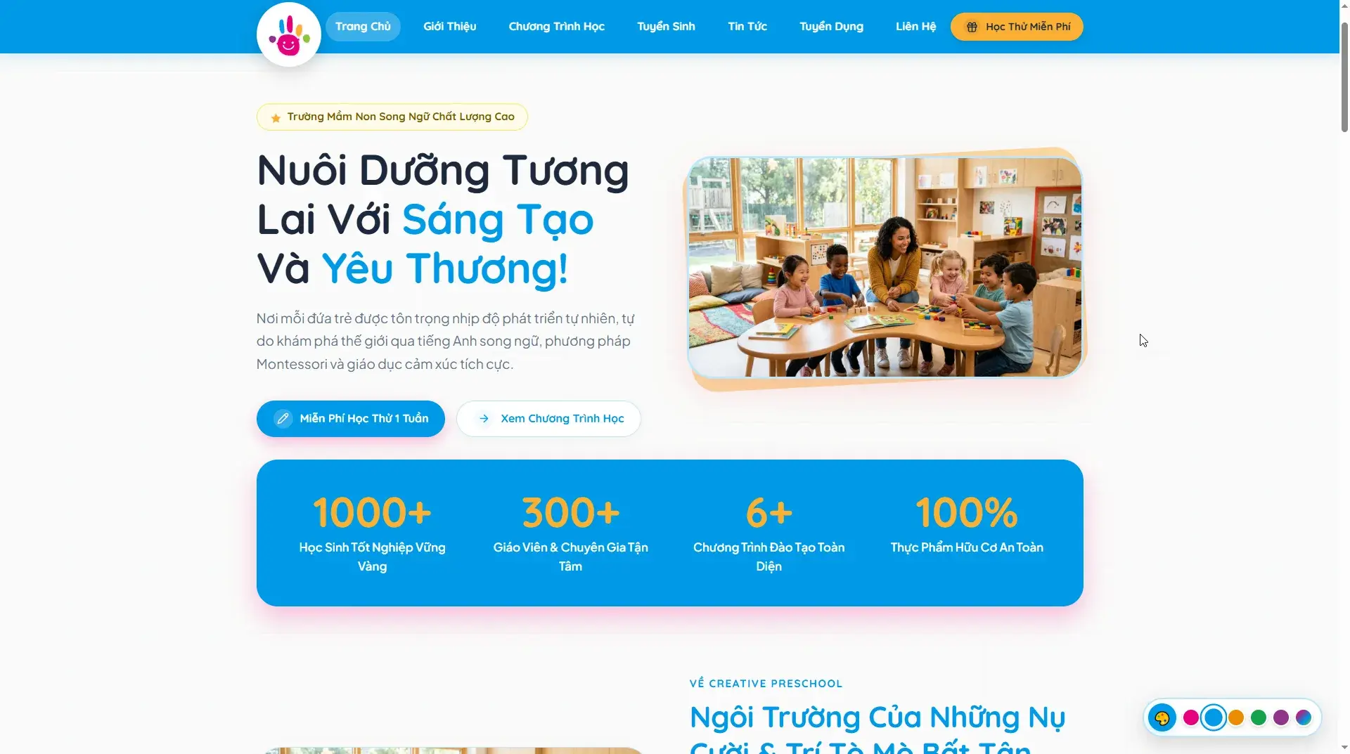 Web Trường Mầm Non Song Ngữ