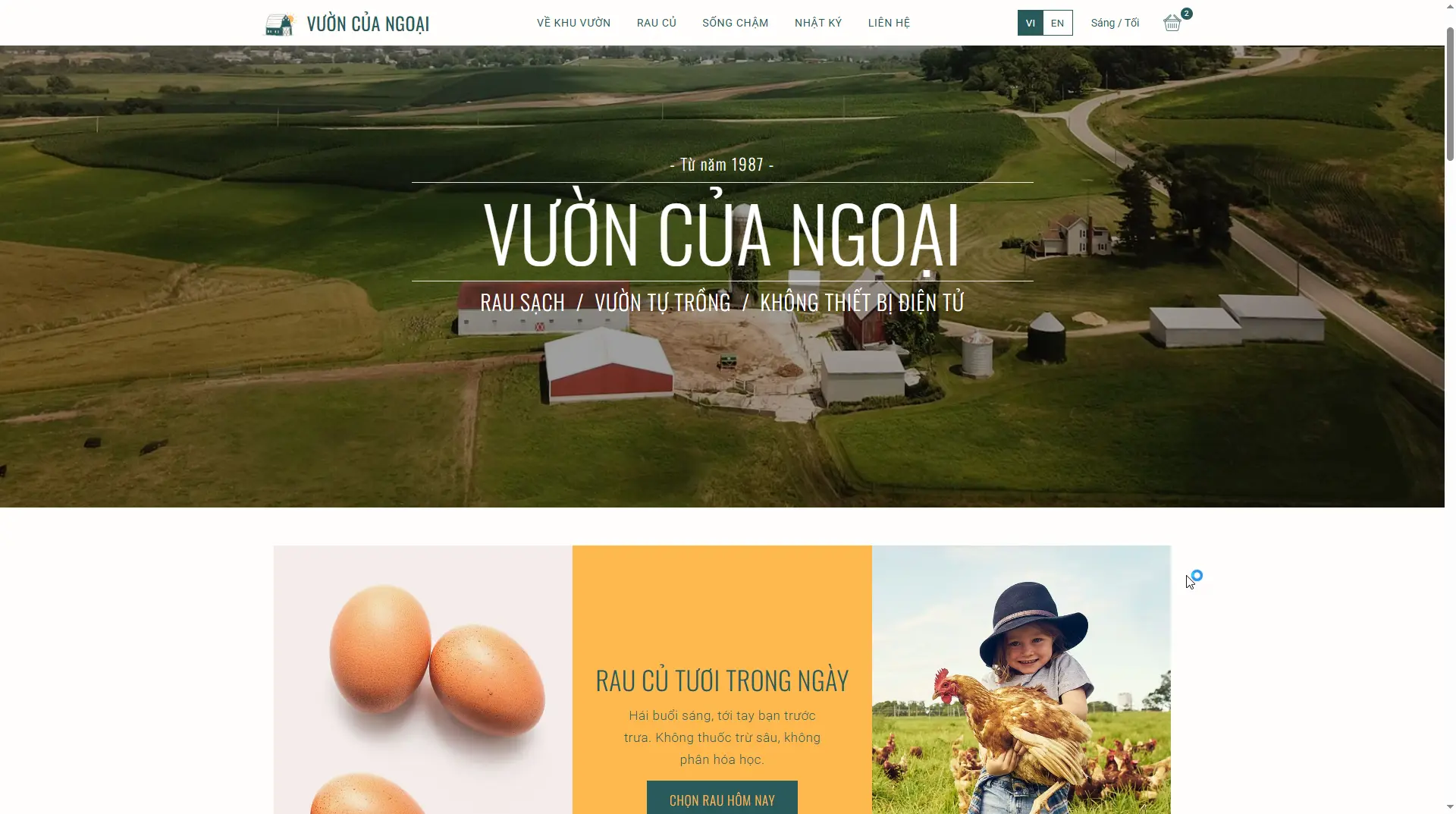 Vườn của Ngoại – Website bán rau củ và giới thiệu nông trại
