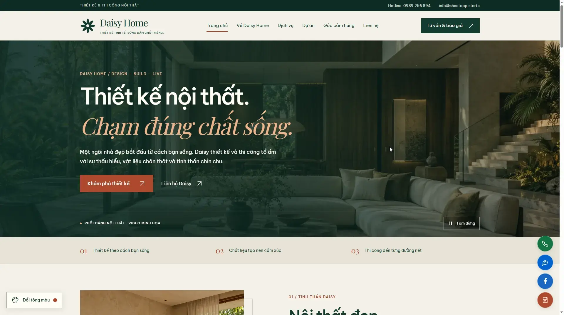 Web Thiết kế & Thi công nội thất Daisy Home