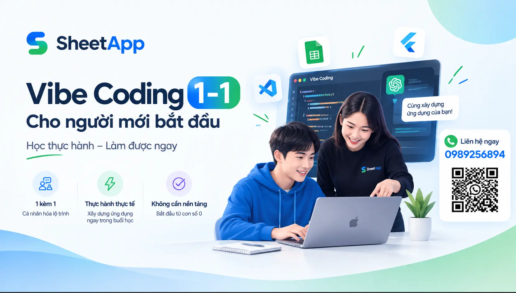 Vibe coding 1-1 cho người mới bắt đầu