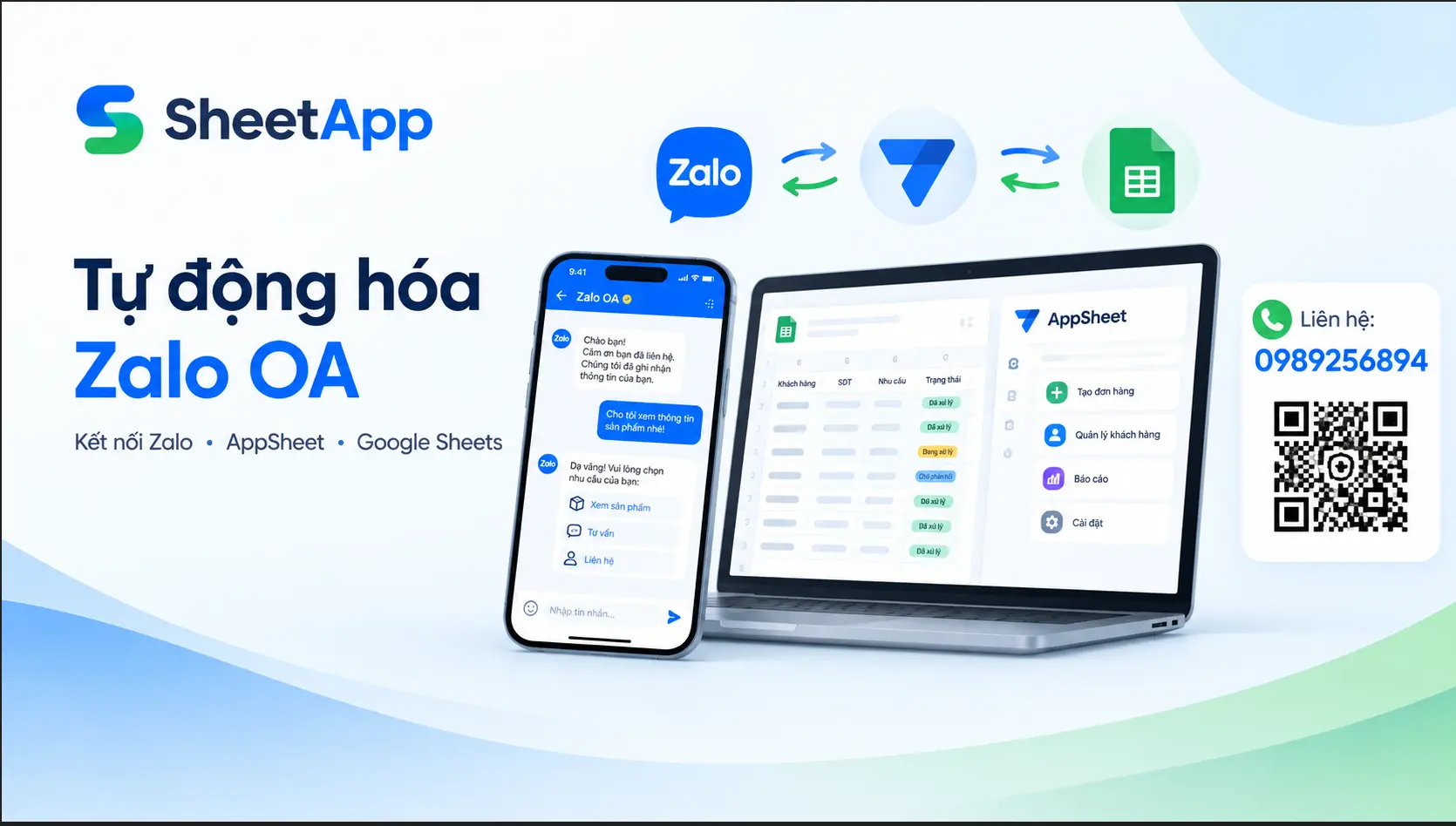 Tự động hóa Zalo OA với Google AppSheet