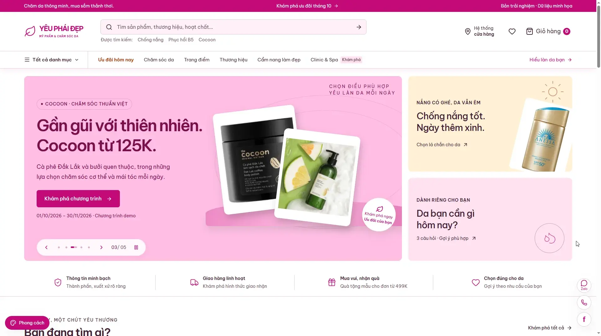 Web Mỹ phẩm & Chăm sóc da Yêu Phái Đẹp